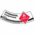 Accuform Accuform Gas Cylinder Shoulder Label, Hydrogen Compressed, Vinyl Adhesive, 5/Pack MCSLHYRVSP